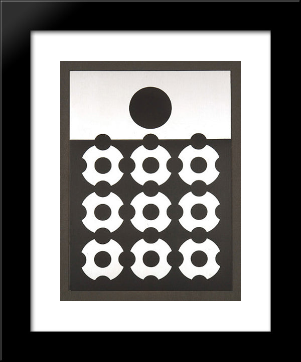 Relief Metal 20x24 Black Modern Wood Framed Art Print Poster by Vasarely, Victor