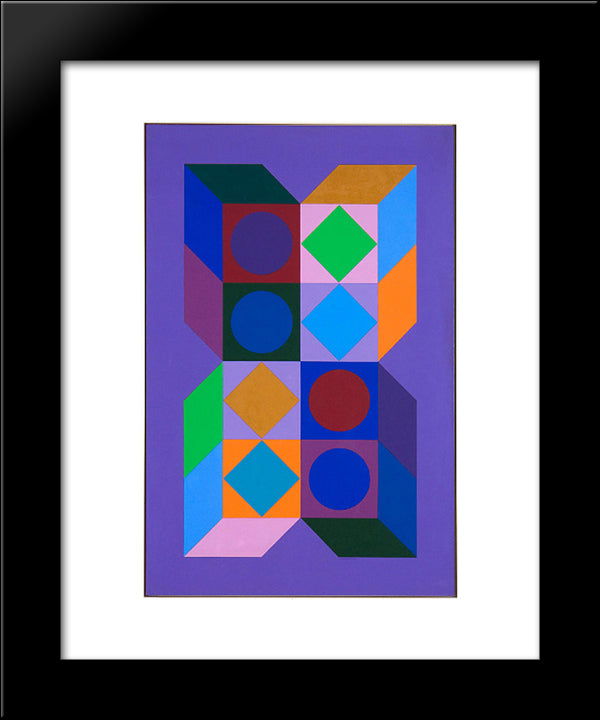 Sonora Do 20x24 Black Modern Wood Framed Art Print Poster by Vasarely, Victor