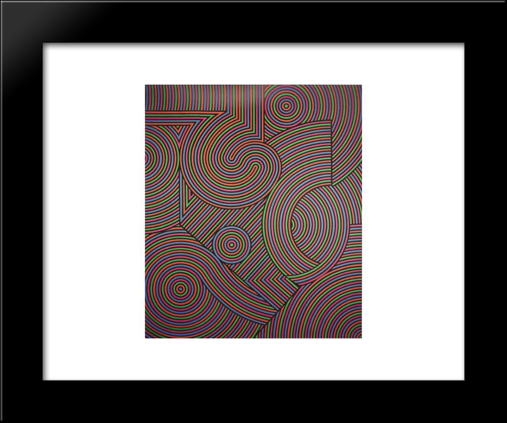 Tekers - Mc 20x24 Black Modern Wood Framed Art Print Poster by Vasarely, Victor
