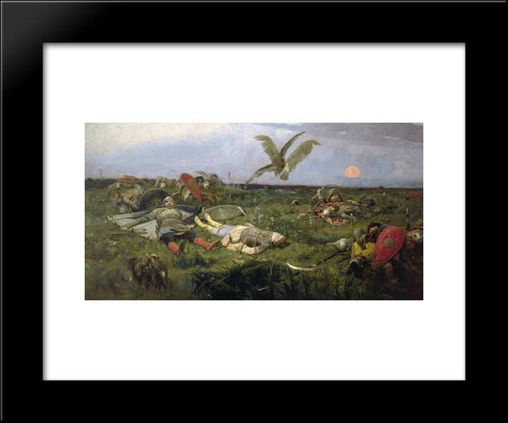 After Prince Igor`S Battle With The Polovtsy 20x24 Black Modern Wood Framed Art Print Poster by Vasnetsov, Viktor