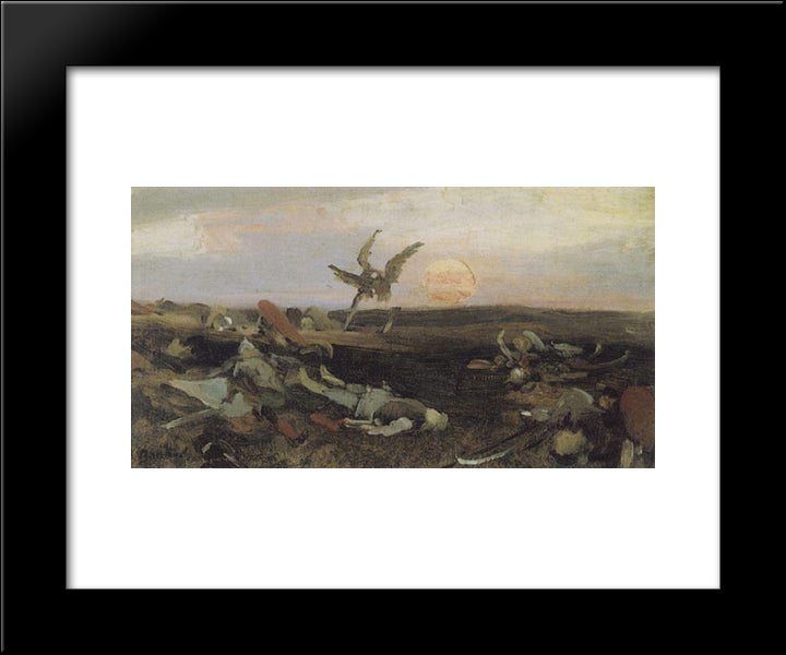After The Carnage Igor Svyatoslavich With Polovtsy (Sketch) 20x24 Black Modern Wood Framed Art Print Poster by Vasnetsov, Viktor
