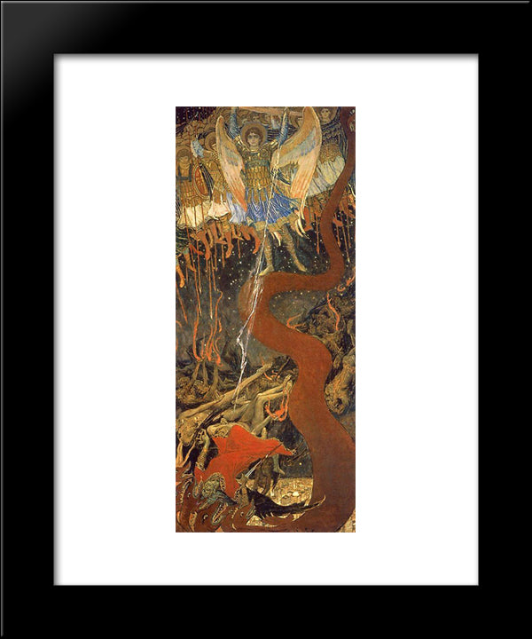 Archangel Michael 20x24 Black Modern Wood Framed Art Print Poster by Vasnetsov, Viktor