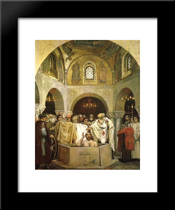 Baptism Of Prince Vladimir 20x24 Black Modern Wood Framed Art Print Poster by Vasnetsov, Viktor