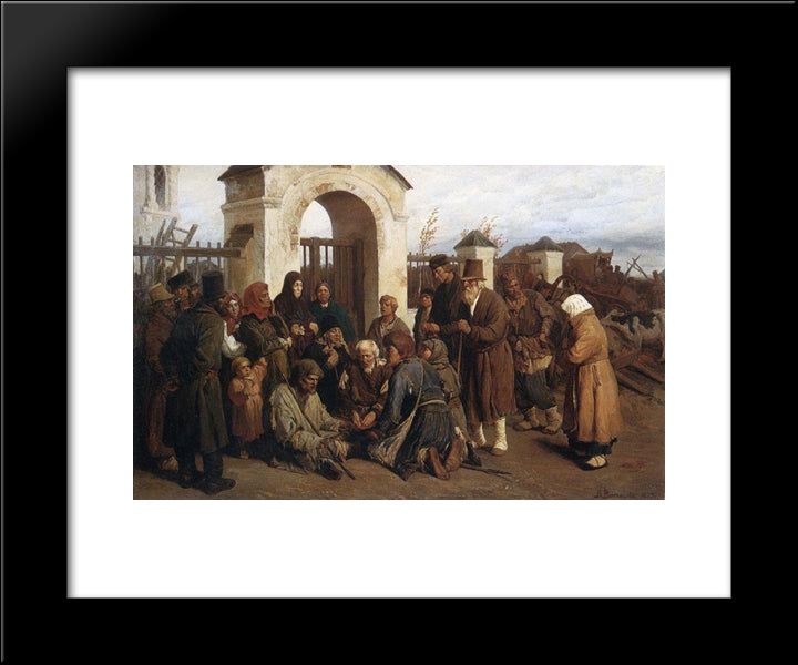 Beggars Singer (Pilgrims) 20x24 Black Modern Wood Framed Art Print Poster by Vasnetsov, Viktor