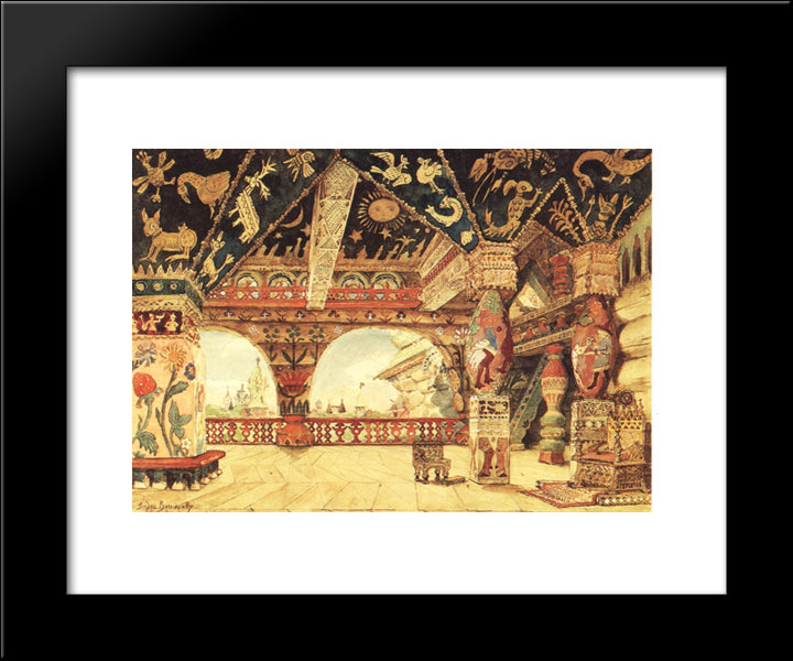Berendei Palace 20x24 Black Modern Wood Framed Art Print Poster by Vasnetsov, Viktor