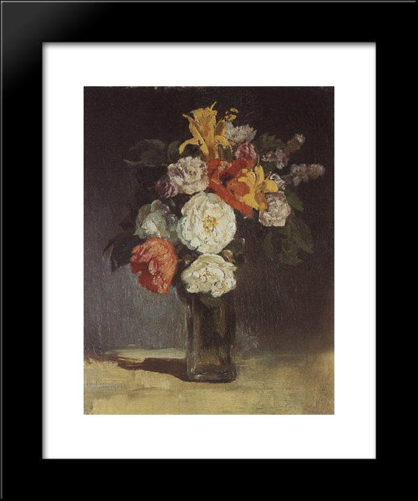 Bouquet. Abramtzevo 20x24 Black Modern Wood Framed Art Print Poster by Vasnetsov, Viktor