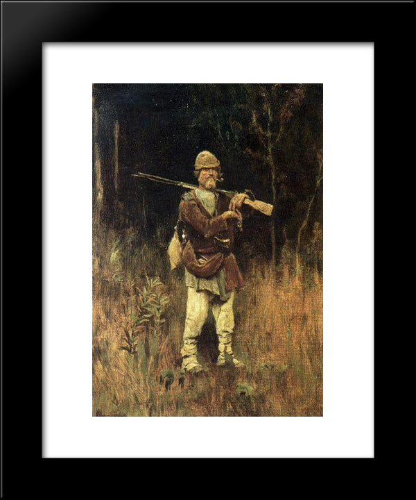 Headed Duck Hunter 20x24 Black Modern Wood Framed Art Print Poster by Vasnetsov, Viktor