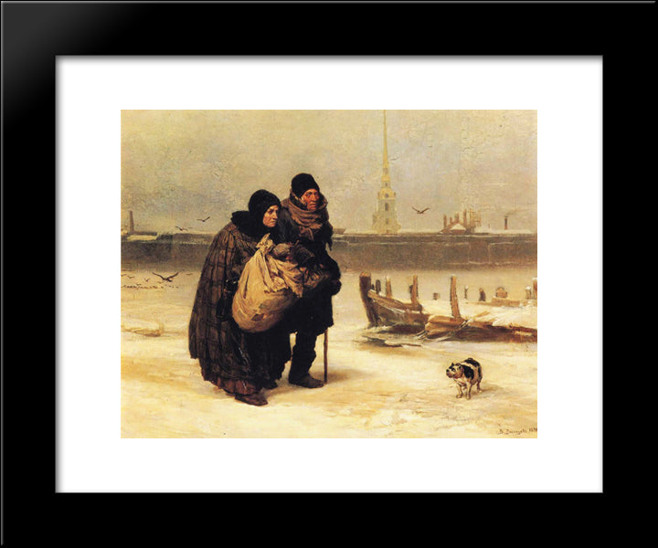 Moving House 20x24 Black Modern Wood Framed Art Print Poster by Vasnetsov, Viktor