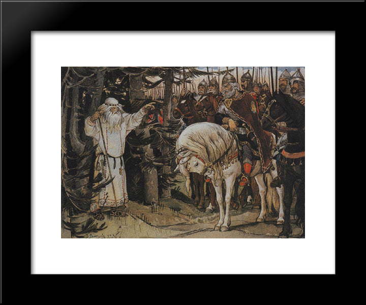 Oleg Meets Wizard 20x24 Black Modern Wood Framed Art Print Poster by Vasnetsov, Viktor