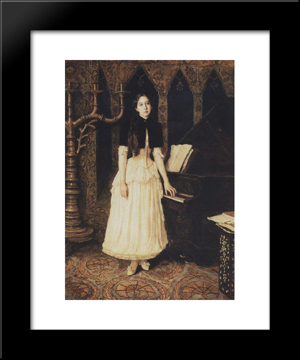 Portrait Of Helena Adrianovny Prahovo 20x24 Black Modern Wood Framed Art Print Poster by Vasnetsov, Viktor