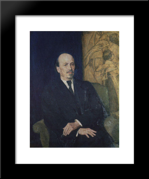 Portrait Of Mikhail Nesterov 20x24 Black Modern Wood Framed Art Print Poster by Vasnetsov, Viktor