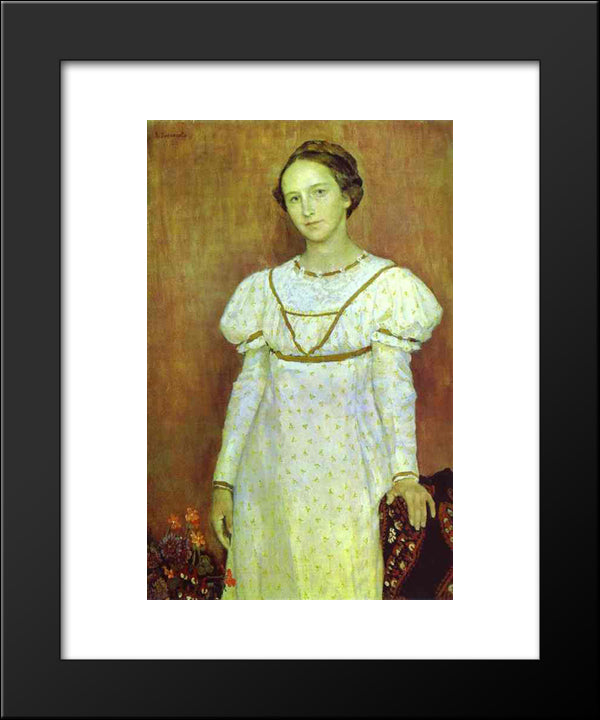 Portrait Of Olga Poletayeva 20x24 Black Modern Wood Framed Art Print Poster by Vasnetsov, Viktor