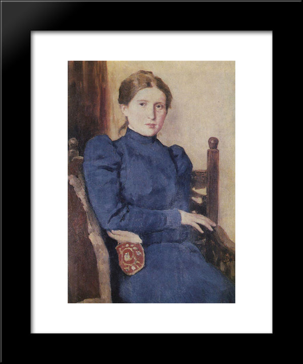Portrait Of T. V. Vasnetsova 20x24 Black Modern Wood Framed Art Print Poster by Vasnetsov, Viktor