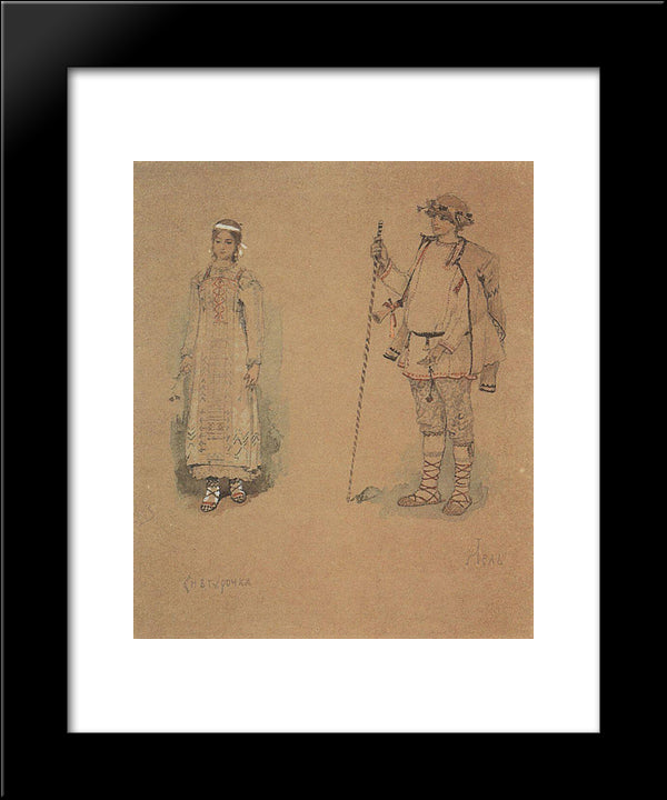 Snegurochka And Lel 20x24 Black Modern Wood Framed Art Print Poster by Vasnetsov, Viktor