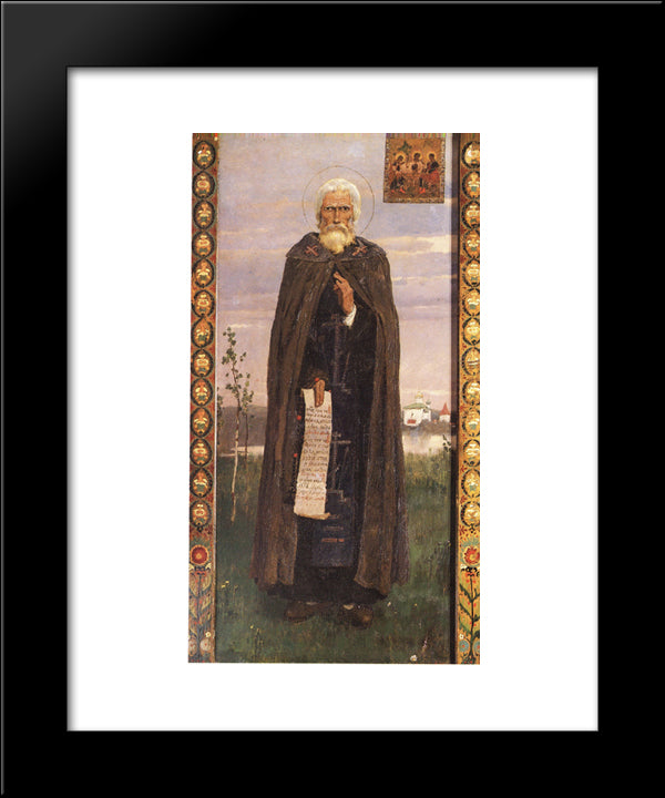 St. Sergius Of Radonezh 20x24 Black Modern Wood Framed Art Print Poster by Vasnetsov, Viktor