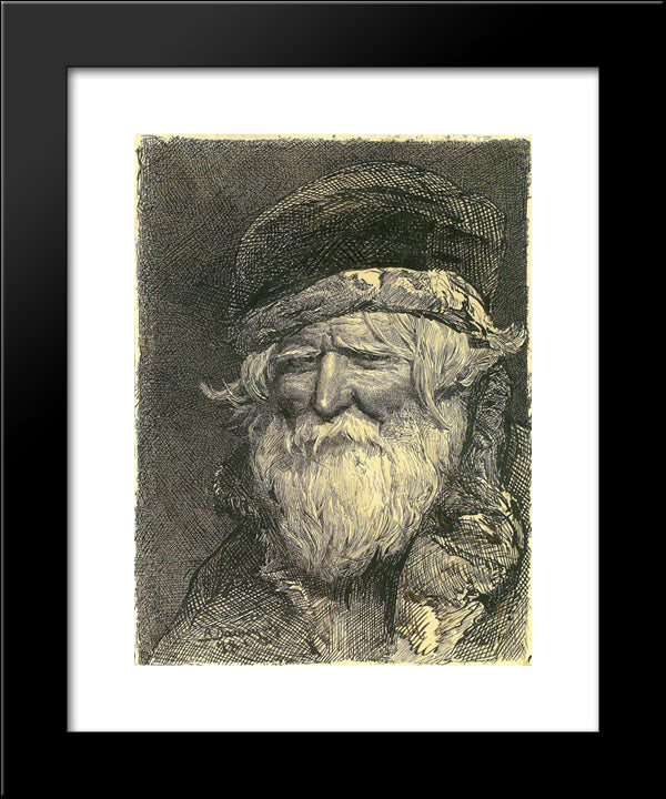 The Head Of The Peasant 20x24 Black Modern Wood Framed Art Print Poster by Vasnetsov, Viktor