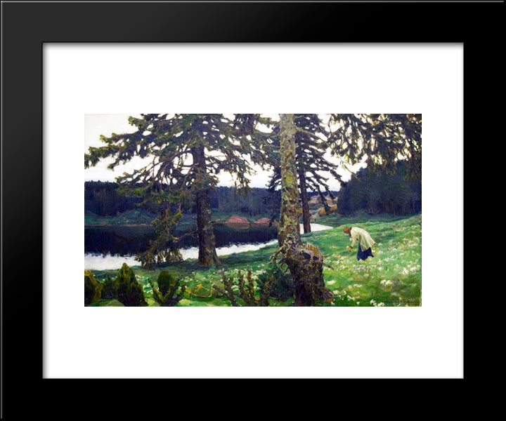 The Lake 20x24 Black Modern Wood Framed Art Print Poster by Vasnetsov, Viktor