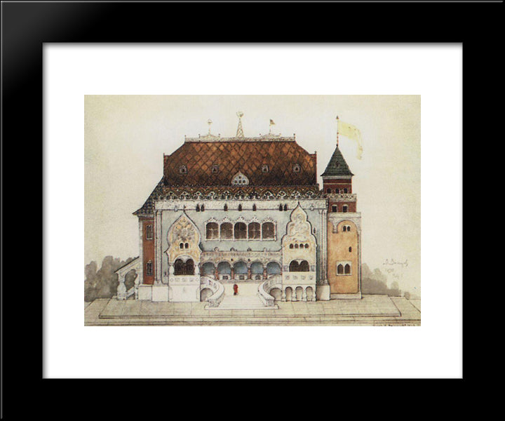 The Project Of The Russian Pavilion At The Paris Exhibition 20x24 Black Modern Wood Framed Art Print Poster by Vasnetsov, Viktor