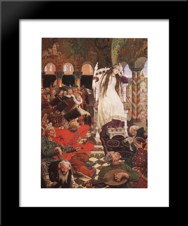 The Unsmiling Tsarevna 20x24 Black Modern Wood Framed Art Print Poster by Vasnetsov, Viktor