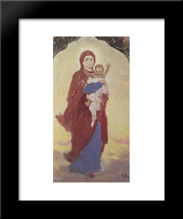The Virgin And Child 20x24 Black Modern Wood Framed Art Print Poster by Vasnetsov, Viktor