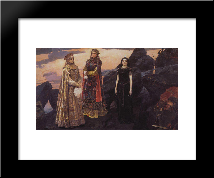 Three Princess Of The Underworld 20x24 Black Modern Wood Framed Art Print Poster by Vasnetsov, Viktor