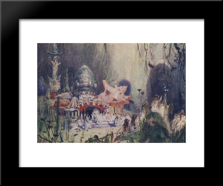 Underwater Tower 20x24 Black Modern Wood Framed Art Print Poster by Vasnetsov, Viktor
