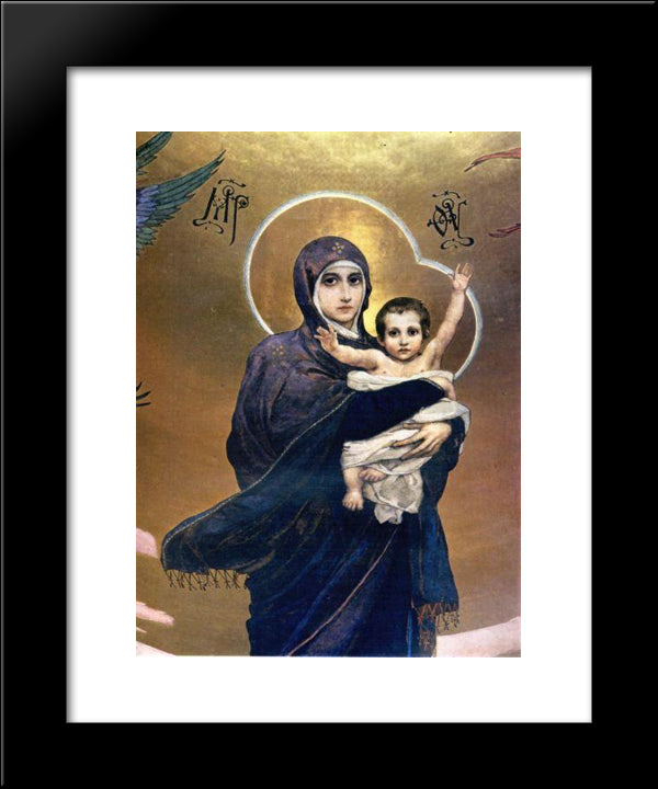 Virgin And Child 20x24 Black Modern Wood Framed Art Print Poster by Vasnetsov, Viktor