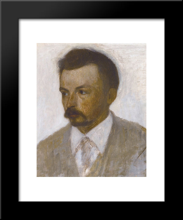 Self-Portrait 20x24 Black Modern Wood Framed Art Print Poster by Hammershoi, Vilhelm