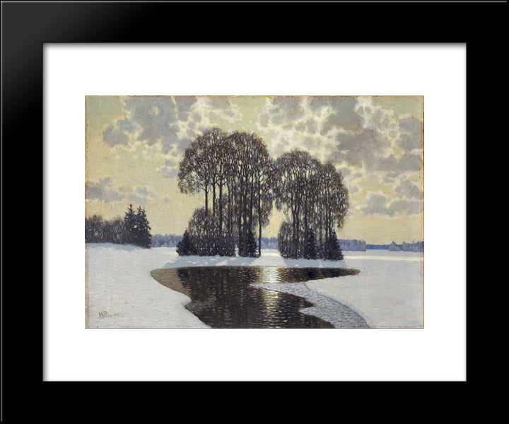 Winter 20x24 Black Modern Wood Framed Art Print Poster by Purvitis, Vilhelms