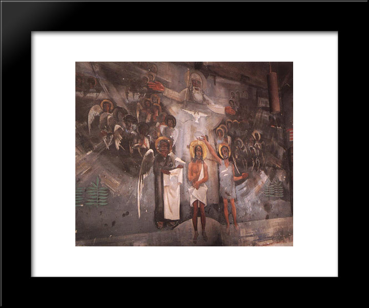 Baptism Of Christ 20x24 Black Modern Wood Framed Art Print Poster by Aba Novak, Vilmos