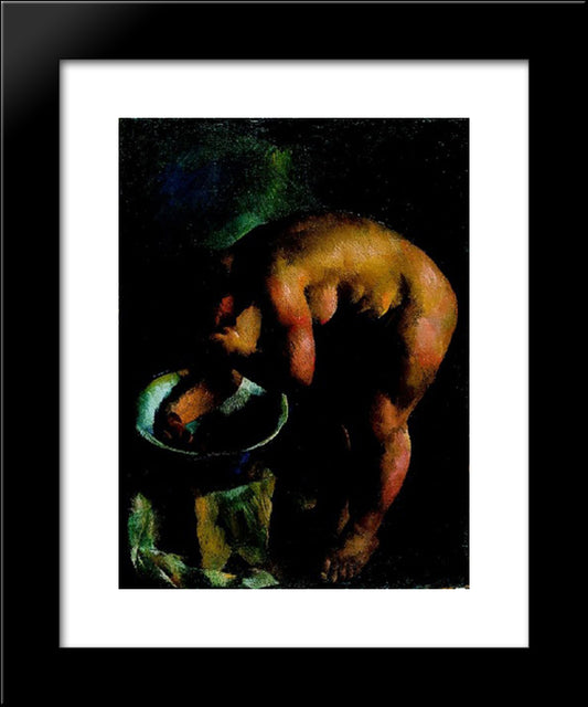 Eta Is Bathing 20x24 Black Modern Wood Framed Art Print Poster by Aba Novak, Vilmos