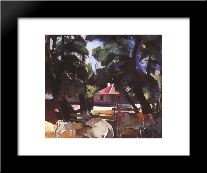 Farmyard 20x24 Black Modern Wood Framed Art Print Poster by Aba Novak, Vilmos
