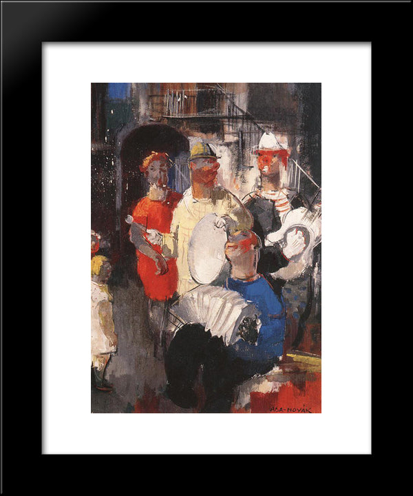 Musicians 20x24 Black Modern Wood Framed Art Print Poster by Aba Novak, Vilmos