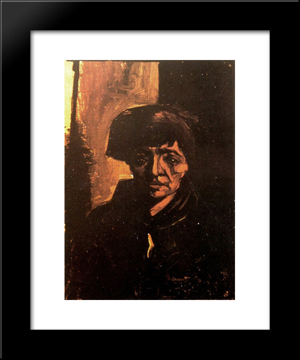 Head Of A Peasant Woman 20x24 Black Modern Wood Framed Art Print Poster by Van Gogh, Vincent