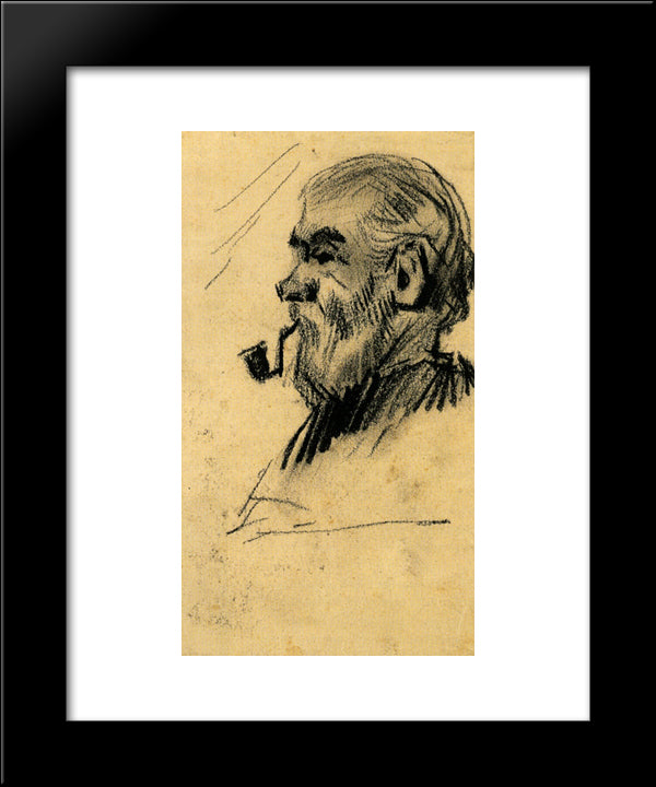 Head Of An Old Man 20x24 Black Modern Wood Framed Art Print Poster by Van Gogh, Vincent