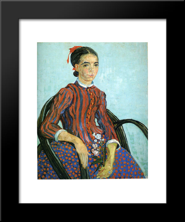 La Mousme 20x24 Black Modern Wood Framed Art Print Poster by Van Gogh, Vincent