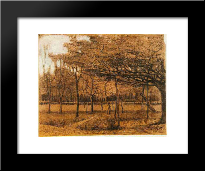 Landscape With Trees 20x24 Black Modern Wood Framed Art Print Poster by Van Gogh, Vincent