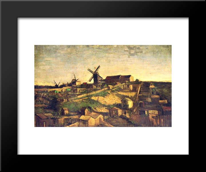 Montmartre The Quarry And Windmills 20x24 Black Modern Wood Framed Art Print Poster by Van Gogh, Vincent