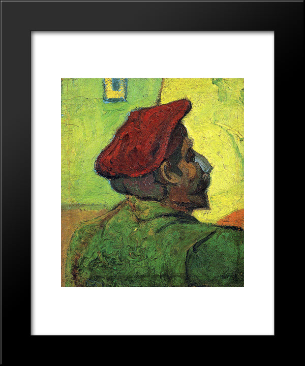 Paul Gauguin (Man In A Red Beret) 20x24 Black Modern Wood Framed Art Print Poster by Van Gogh, Vincent