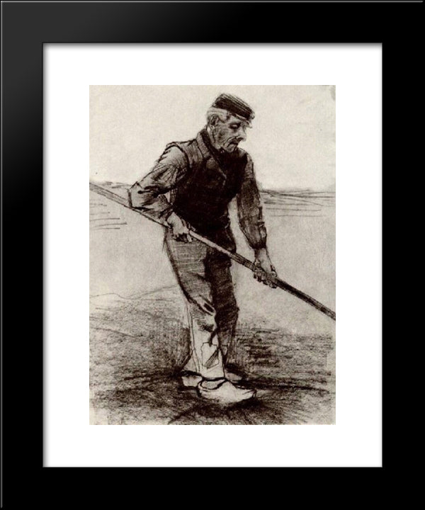 Peasant With A Stick 20x24 Black Modern Wood Framed Art Print Poster by Van Gogh, Vincent