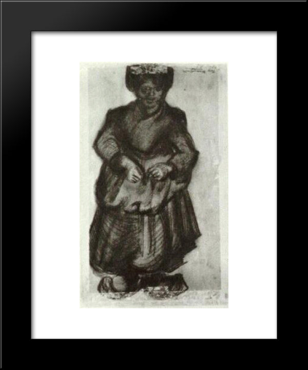 Peasant Woman 20x24 Black Modern Wood Framed Art Print Poster by Van Gogh, Vincent