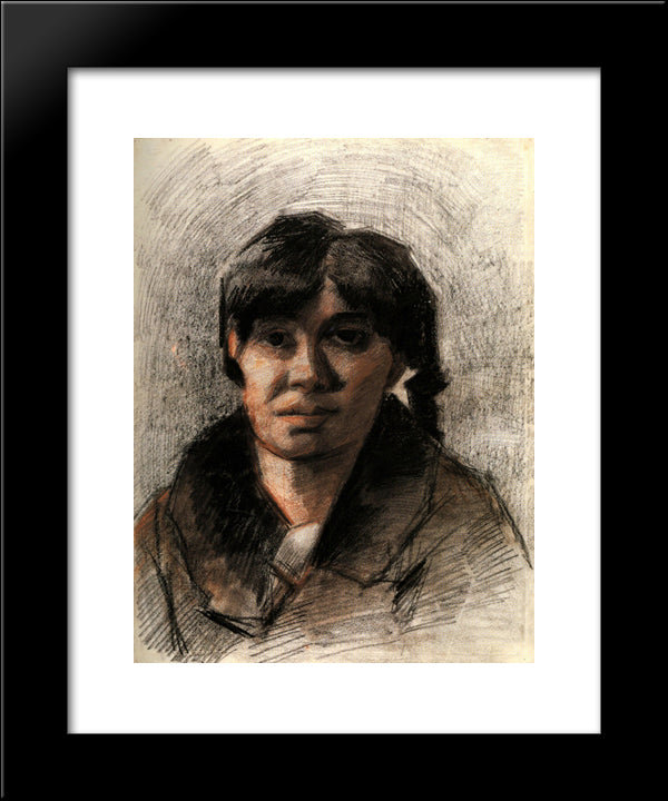 Portrait Of A Woman 20x24 Black Modern Wood Framed Art Print Poster by Van Gogh, Vincent