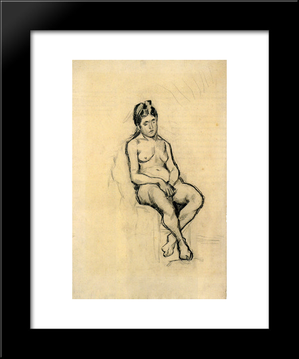 Seated Female Nude 20x24 Black Modern Wood Framed Art Print Poster by Van Gogh, Vincent