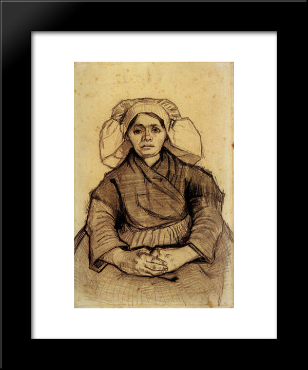 Seated Woman 20x24 Black Modern Wood Framed Art Print Poster by Van Gogh, Vincent