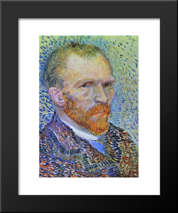 Self-Portrait 20x24 Black Modern Wood Framed Art Print Poster by Van Gogh, Vincent