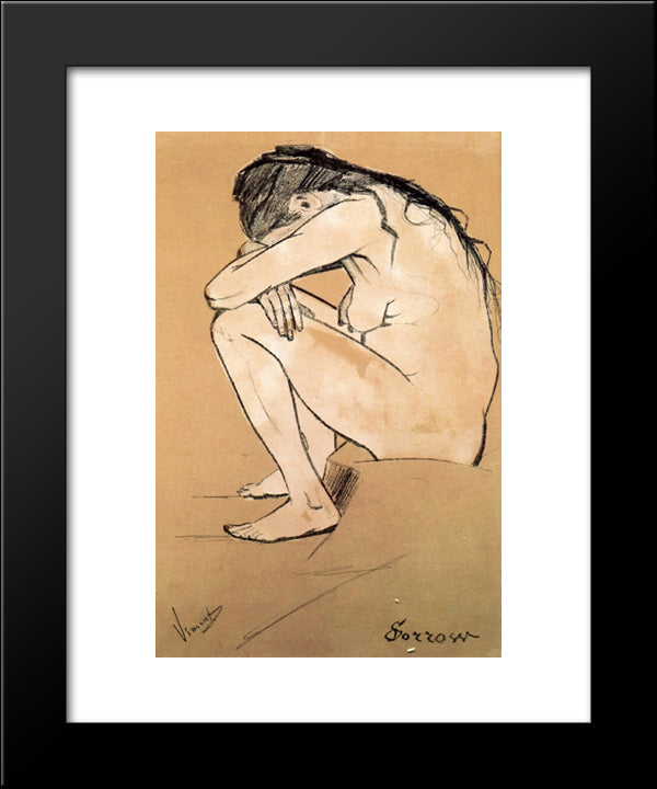 Sorrow 20x24 Black Modern Wood Framed Art Print Poster by Van Gogh, Vincent