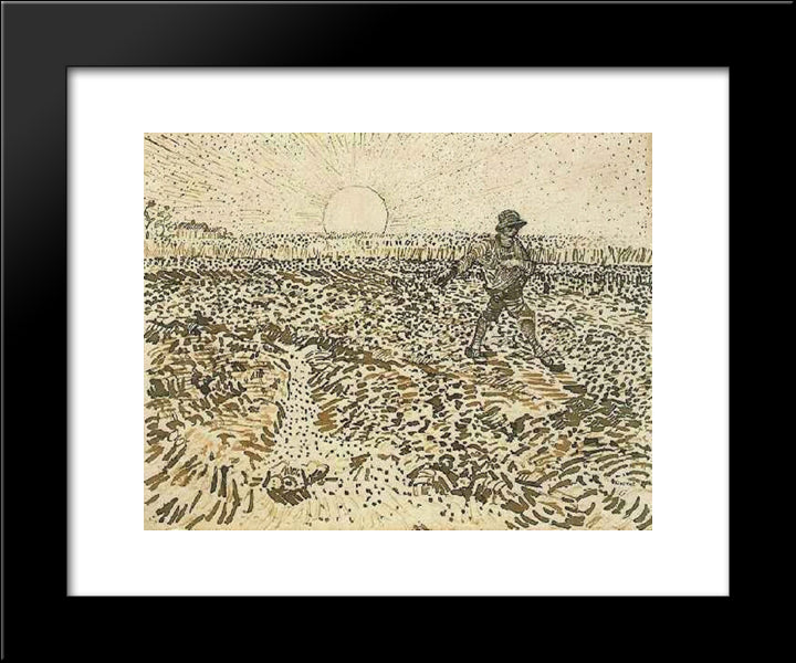 Sower With Setting Sun 20x24 Black Modern Wood Framed Art Print Poster by Van Gogh, Vincent