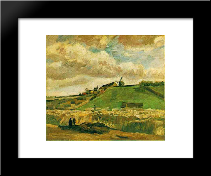 The Hill Of Montmartre With Quarry 20x24 Black Modern Wood Framed Art Print Poster by Van Gogh, Vincent