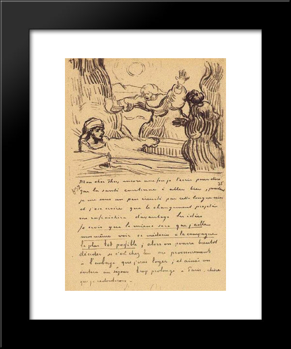 The Raising Of Lazarus 20x24 Black Modern Wood Framed Art Print Poster by Van Gogh, Vincent