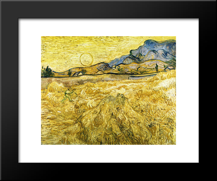 The Reaper 20x24 Black Modern Wood Framed Art Print Poster by Van Gogh, Vincent